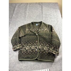 VTG Blanket Shacket Jacket Women's M Wool Blend Made USA 90s Aztec Granola Gorp